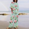 thumbnail image 2 of Hauts à Manches Courtes pour Femmes Costume d'Été Mode Short Imprimé Pantalons Colorés Costume Décontracté Deux Pièces Hauts à Manches Courtes pour Femmes Hauts d'Été pour Femmes avec Manches, 2 of 7