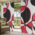 thumbnail image 2 of Outdoor Curtains for Patio Waterproof Red Geometric Circle Indoor/Outdoor Curtain Tiebacks Modern Abstract Art Privacy Curtain Sun Block Grommet Drapes for Pergolas Gazebo Porch 2 Panel 54x108 Inch, 2 of 9