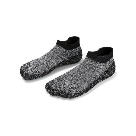 

Rotosw Unisex Yoga Shoe Beach Water Shoes Barefoot Athletic Socks Anti-Slip Slip On Sock Sneakers Gym Lightweight Gray 9.5