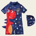 thumbnail image 2 of Gerichy Boys Swim Set, 2T 3T 4T 5T Swimsuit Boys Baby Boys Swimsuit Long Sleeve Rash Guard Swimwear Baby Boy Swim Trunk With Hat Set 3 Piece Toddler Bathing Suit, 2 of 5