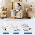 thumbnail image 6 of Ataucjin Power Recliner Rocking Chair Nursery Gliders with USB Ports,PU Leather Swivel Rocker Recliner,Upholstered Nursery Glider Reclining Sofa Chair,Ergonomic Lounge for Living Room Bedroom, 6 of 9