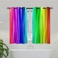 thumbnail image 3 of Rainbow Striped Curtains W42 x L63 Inch Grommet Colorful Vibrant Vertical Stripes Print Pattern Light Filtering Fabric Window Drapes for Kids Girls Bedroom Living Room Playroom 2 Panels, 3 of 5