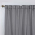 thumbnail image 2 of Superior Blackout Solid Light Filtering Back Tab Curtain Panel Set, 42"X 63", Silver, 2 of 9