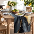 thumbnail image 3 of Burlap Table Runner 90 Inches Long,Abstract Marble Marble Texture Non-Slip Kitchen Table Runners for Dining Room Everyday Use Party Table Decorations Black White Gradient, 3 of 9