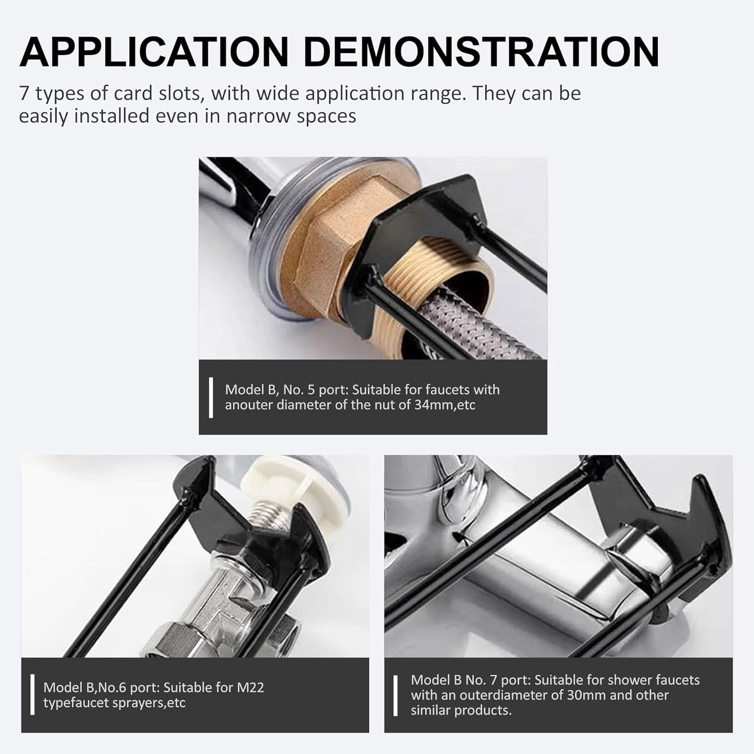 2026 Upgraded Multifunctional Sink Wrench Tool - 2Pcs Basin Wrench Set, 7-in-1 Faucet Installation and Removal Tool for Tight Spaces, Four-jaw Hex Spanner for Kitchen Bathroom Plumbing