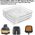 thumbnail image 4 of 7 Inch Air Fryer Rack Fit for Ninja Crispi/Ninja Pro 5QT/ Cosori 5QT/ Chefman 5-6QT Airfryer &More, Air Fryer Accessories, 3pcs Stackable Stainless Steel Airfryer Basket with Silicon Feet, 4 of 9