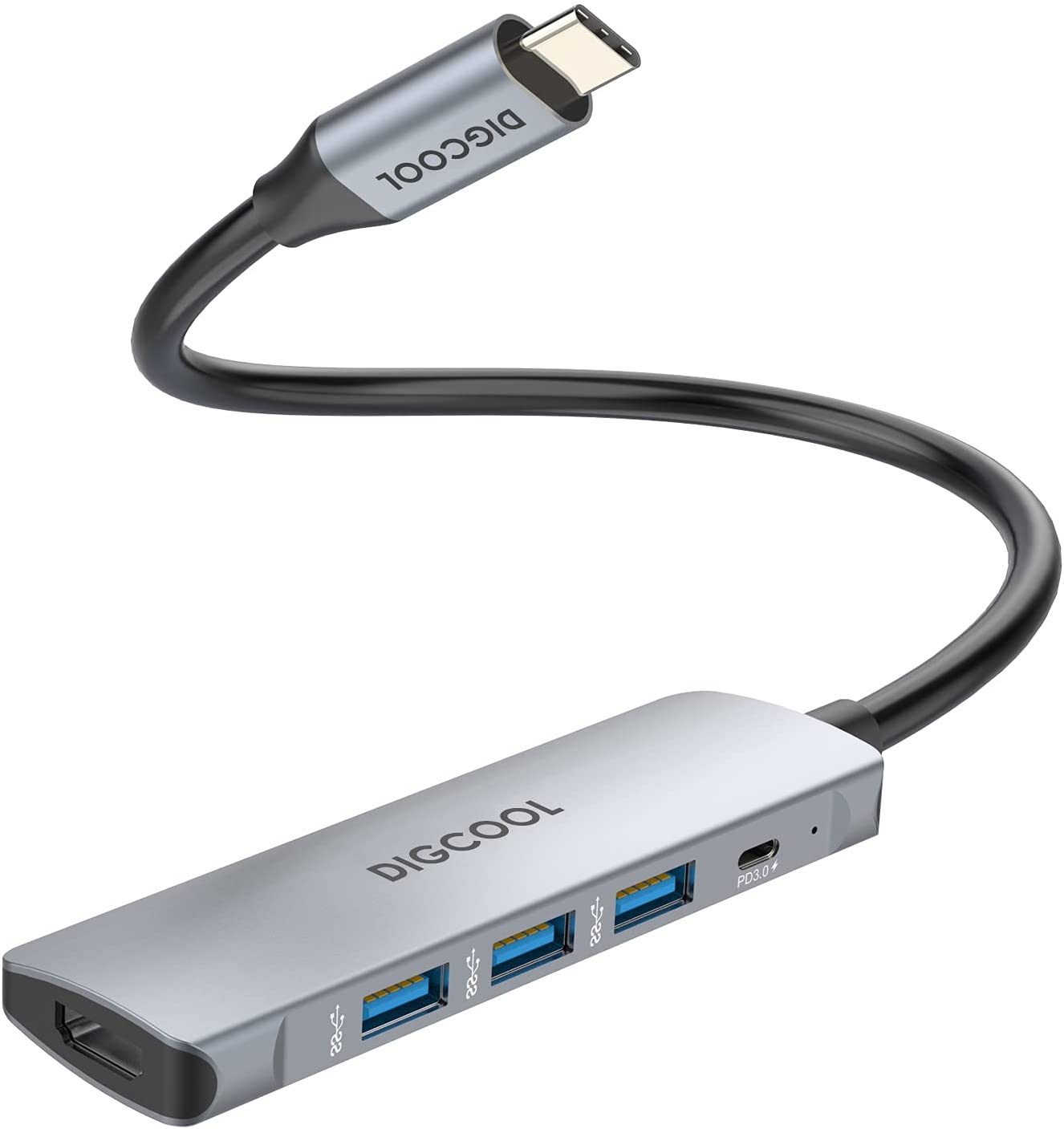 DIGCOOL USB C HUB,5in1 USB TypeC to HDMI Adapter,USB C to USB3.0