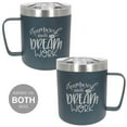 thumbnail image 3 of Teamwork Makes The Dream Work Mug / 12 oz. Navy Blue Engraved To Go Stainless Steel Coffee Mug / Employee Appreciation Gift, 3 of 4