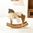 thumbnail image 6 of AOOOWER Wooden Horse Figurine Rocking Horse Statue with Ribbon Decorative Unique Collectible Holiday Ornament Table Shelf Decors, 6 of 13