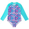 thumbnail image 1 of Trajes de baño de manga larga para niñas Conjunto de protección solar UV 50+ ER, 1 of 5