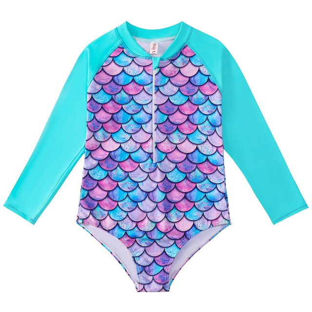 Trajes de baño de manga larga para niñas Conjunto de protección solar UV 50+ ER