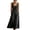 Black, variant on Women Summer Dresses Women's Collar Button Denim Dress V Neck Sleeveless Loose Fit Casual Long Dress Overalls Solid Black L