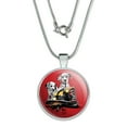 thumbnail image 1 of Dalmatian Dogs Firefighter Fire Helmet 1" Pendant with Sterling Silver Plated Chain, 1 of 4