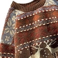 thumbnail image 2 of Chandail de Noël pour Femmes Imprimé Cardigan Chaud Col Rond Blouse Mi-Longue Fermeture Extérieure Tricoté Mode Chandail Décontracté Moelleux, 2 of 7
