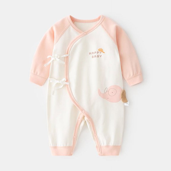 Newborn Jumpsuit Baby Boneless Ha Clothes Autumn And Winter Comfortable Velvet Newborn Kungfu Climbing Clothes For Male And Female Babies Pink 59cm