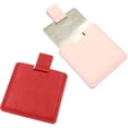 thumbnail image 1 of Miroir Compact Incassable en Acier Inoxydable avec Housse en Cuir Pu (Gris+blanc) 2 Pcs, 1 of 5