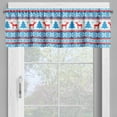 thumbnail image 2 of Ambesonne Christmas Valance Pack of 2, Folk Knit Style Art, 54"X18", Red Blue, 2 of 5