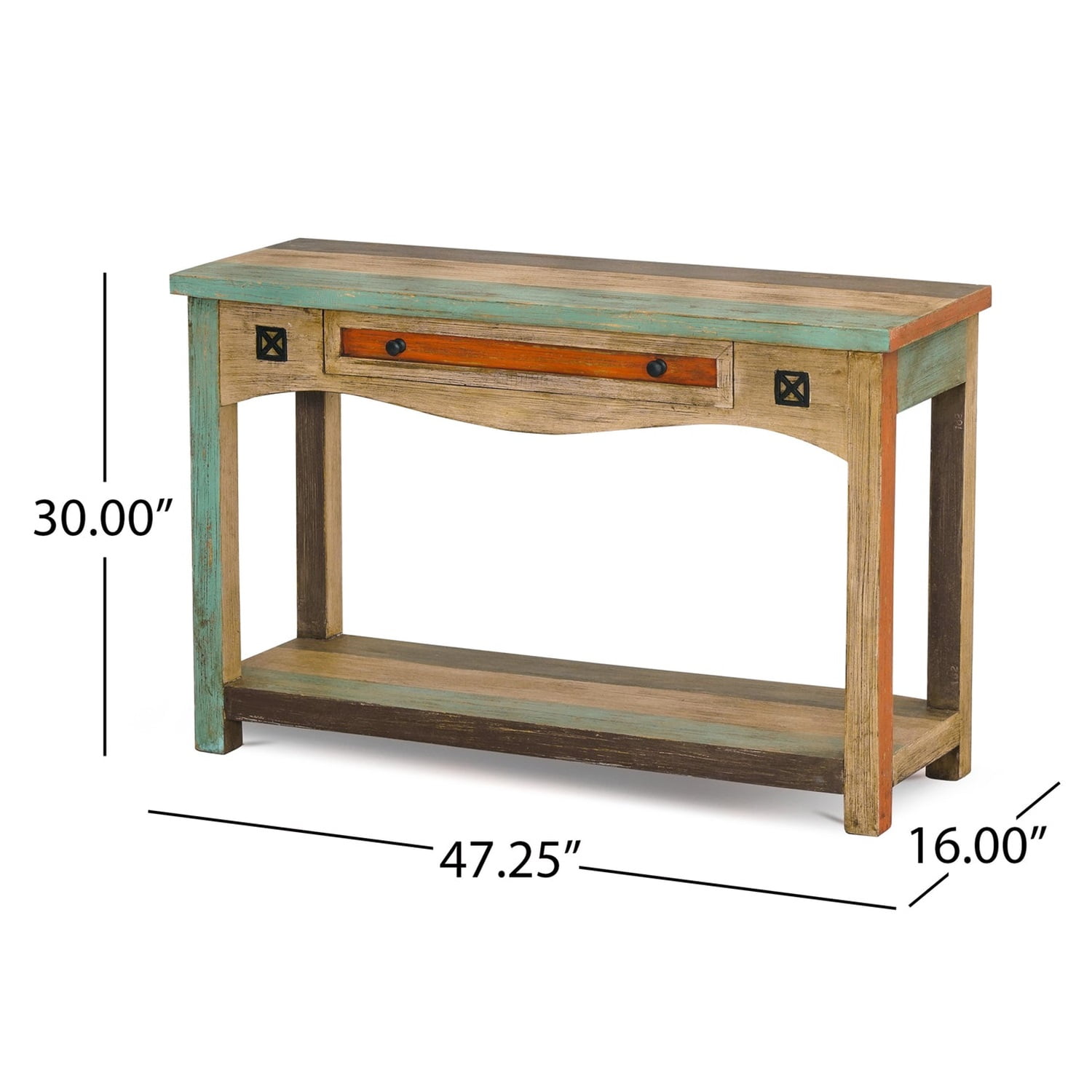 Kadyn Wood Console Table, Handmade Sofa Table with Drawer and Shelf, Entryway Table for Living Room, Multicolored Kadyn Wood Console Table, Handmade Sofa Table with Drawer and Shelf, Entryway Table for Living Room, Multicolored