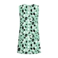 thumbnail image 7 of Gamivast Dresses for Women Sleeveless Crew Neck Loose Fit Shift Mini Dress Leaf Floral Print Ruffle Hem Flowy Comfy Casual Beach Vacation Summer Dresses, 7 of 7