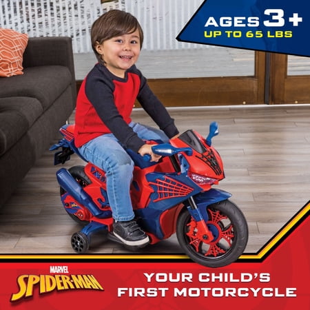 SPIDER-MAN 6V SPIDERMAN MOTORCYCLE, BATTERY RIDE ON TOY, FOR KIDS, AGES 3+