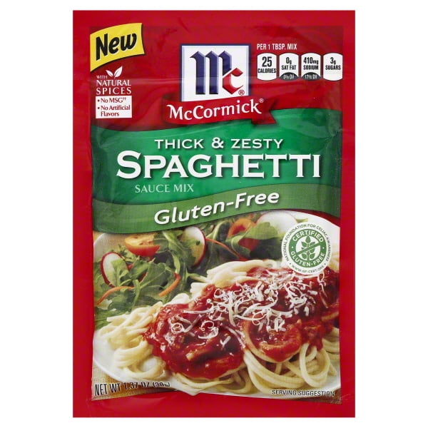 McCormick GlutenFree Thick & Zesty Spaghetti Sauce Mix, 1.37 oz