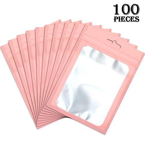 purple storage bags 100-8 oz lavender stand up pouches with clear fronts resealable food grade packaging bath scrubs wedding favors