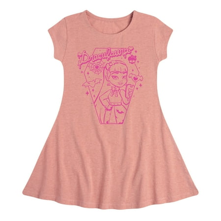 

Monster High - Draculara Pink - Toddler And Youth Girls Fit And Flare Dress
