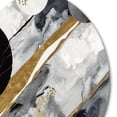 thumbnail image 3 of Designart "Marble Fusion Black and Gold I" Abstract Marble Metal Round Wall Art, 3 of 5