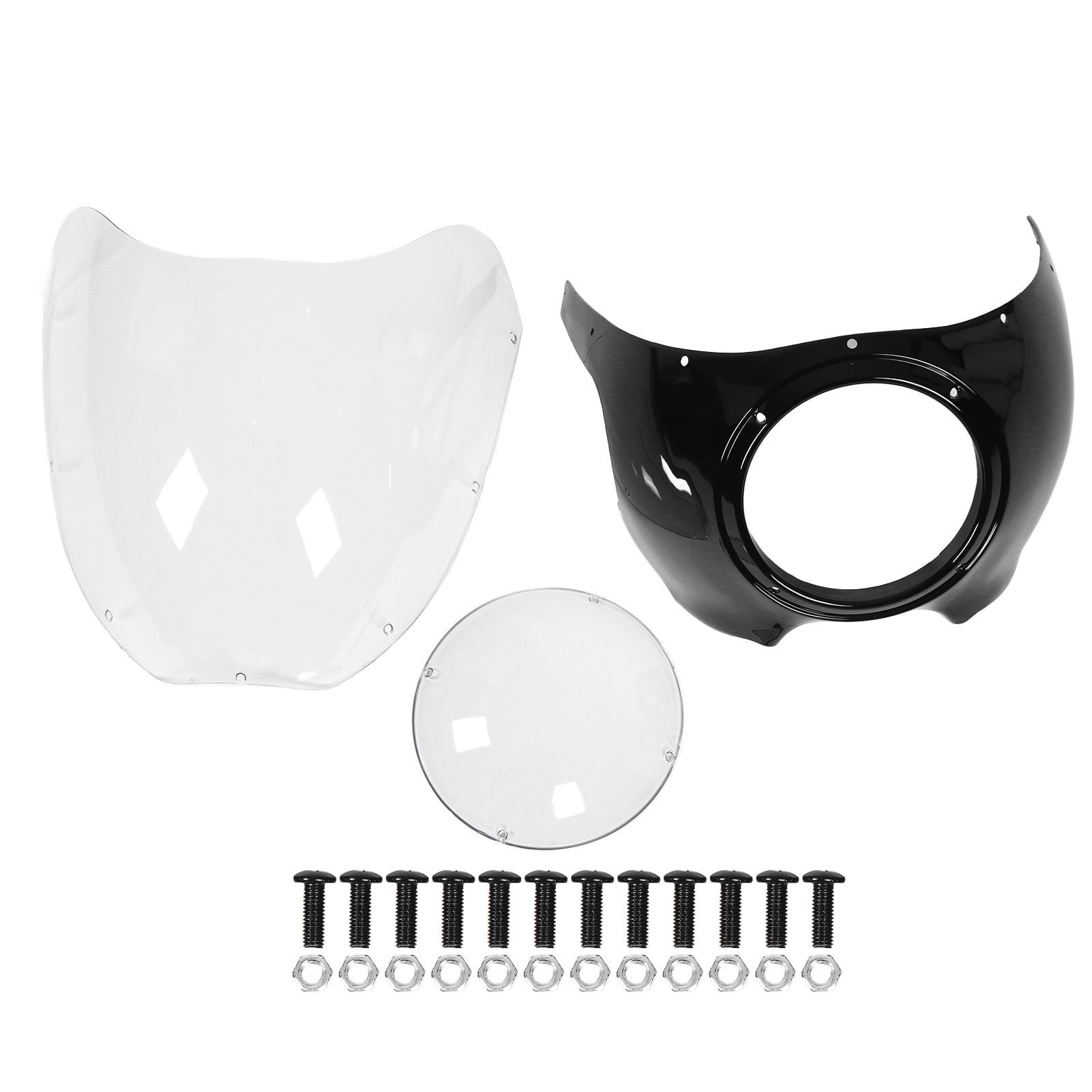 Headlight Cover, Round ABS Glass Headlight Fairing Screen Rugged Damage