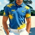 thumbnail image 2 of SJLDQY 2026 Sweden Soccer Polo Shirts for Men Short Sleeve International Football Polo Shirt For Fans Sverige Flag Graphic Lightweight Summer Workout Golf Shirts, 2 of 4