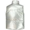 thumbnail image 3 of Women's ZooZatz Silver Wisconsin Badgers Metallic Cropped Full-Zip Sleeveless Puffer Vest, 3 of 4