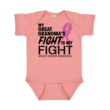 

Inktastic Great Grandma s Fight is My Fight- breast cancer awareness Gift Baby Boy or Baby Girl Bodysuit