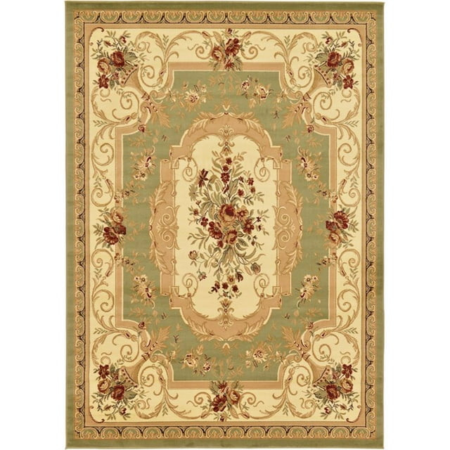 Unique Loom Tapis Motif Médaillon Versailles 8' x 11' 4 Rectangle Vert/ivoire