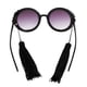 thumbnail image 3 of Gafas de sol Hugo Lente Negra Redonda con Flecos Artificial Rhinestones, 3 of 10