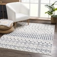 thumbnail image 6 of BoutiqueRugs Tigris Blue Moroccan Trellis Runner Rug - Blue, Ivory - 2'7" x 7'3" Runner, 6 of 10