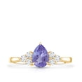 thumbnail image 5 of Rosec Jewels Pear Cut Tanzanite Solitaire Ring with Diamond Accent (1.25 CT, AAA Quality), 18K Yellow Gold, US 13.00, 5 of 9