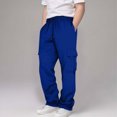 thumbnail image 2 of Gibobby Boys Pants Toddler Kids Boys Sports Cargo Pull On Pants Stretch Elastic Waist School 2T 3T 4T 5T 6T 7T 8T Kids Joggers Boys Warm Casual Pants(3-4 Years,Blue), 2 of 7