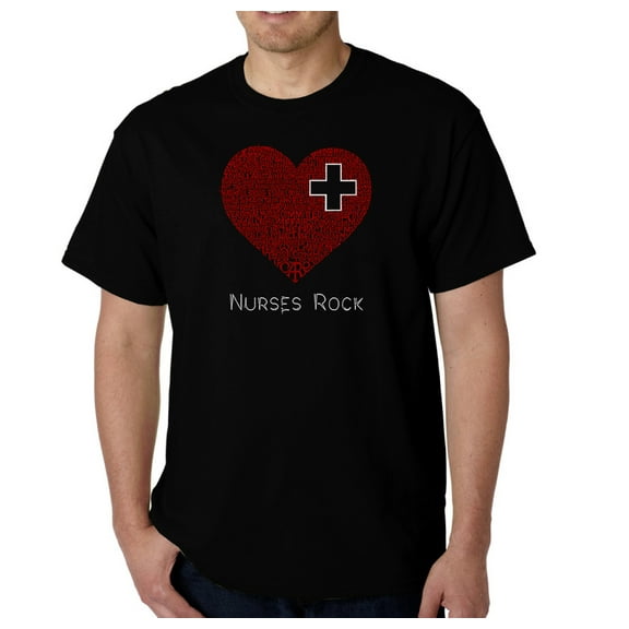 LA Pop Art Men's Word Art T-shirt - Nurses Rock