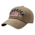 thumbnail image 3 of HAJWOH American Flag Hat for Men Women Distressed Vintage Cotton Adjustable Embroidered Patriotic Baseball Cap, 3 of 4