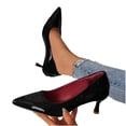 thumbnail image 5 of Gpaecead Women's Pointed Toe Kitten Heel Pumps Patent Leather Elegant Cushioned Dress Heels For Office Wedding Party Formal Events Black, 5 of 6