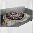 thumbnail image 6 of Astrology Soft Flannel Fleece Throw Blanket, Astrological Wheel Cancer Leo Virgo Libra Scorpio Image, Cozy Plush for Indoor and Outdoor Use, 50" x 70", Navy Blue Yellow, by Ambesonne, 6 of 6
