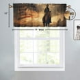 thumbnail image 4 of Western Cowboy Kitchen Valance Curtain Rod Pocket Retro American Flag Horse Desert Sunset Window Treatment Valance Curtains for Bathroom 54 by 18 in, 1 Panel, 4 of 6