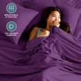 thumbnail image 3 of Bare Home Luxury Bed Sheet Set - Premium 1800 Collection - 4 Piece - Twin-XL, Plum, 3 of 9