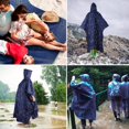 thumbnail image 2 of AGPTEK Reusable Rain Ponchos with Hood & 1 Pouch for Adults, Hiking, Camping, Blue, 2 of 7