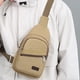 thumbnail image 4 of Mens Crossbody Messenger Bag: Bolsa de hombro con cremallera para teléfono para trabajo / viaje, bolso de pecho a prueba de agua de moda caqui, 4 of 6