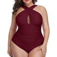 thumbnail image 1 of Gibobby Trajes de Baño para Mujer Traje de baño para mujer Traje de baño de 1 pieza para mujer Traje de baño sexy con correa grande para la playa(Rojo,G), 1 of 4