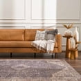 thumbnail image 4 of Hauteloom Seok Machine Washable Runner Rug - Medallion Floral Border Distressed Geometric - Oriental Traditional Transitional Oushak Vintage - Medium Gray, Beige, Brown, Purple, Gray - 2'7" x 10'2", 4 of 16