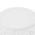 thumbnail image 4 of IVV Outdoor Side Tables Set of 3, Round Patio Metal Frame Accent End Tables, Modern Decorative Garden Stool Nesting Side Tables for Cafes, Balconies, White, 4 of 6