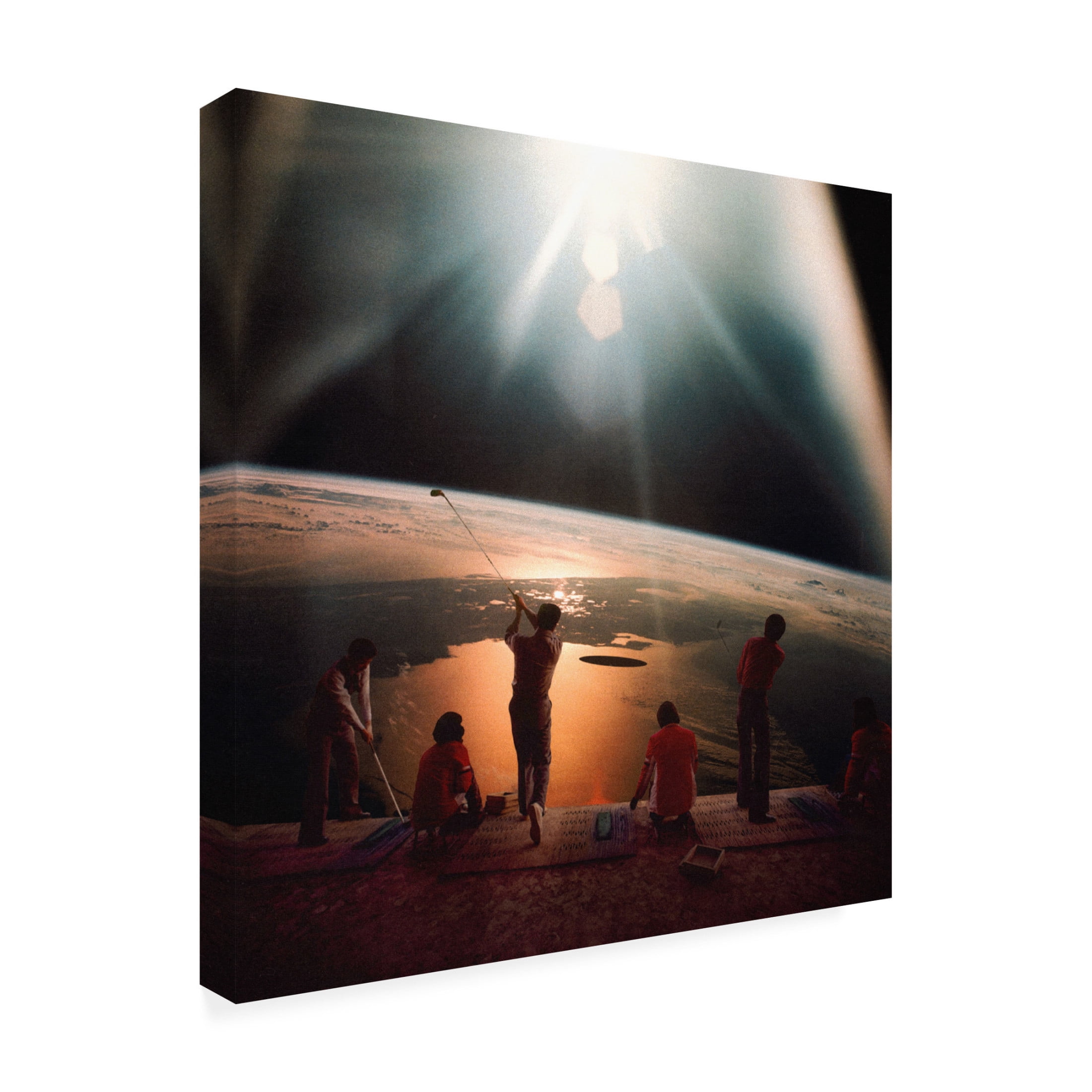 Trademark Fine Art Taudalpoi Golfing In Space Canvas Wall Art