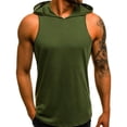 thumbnail image 2 of Men Sports Gym Vest Tops Plain Tank Top Hoodie Fitness Pullover Sleeveless Sweatshirt Vest, 2 of 6